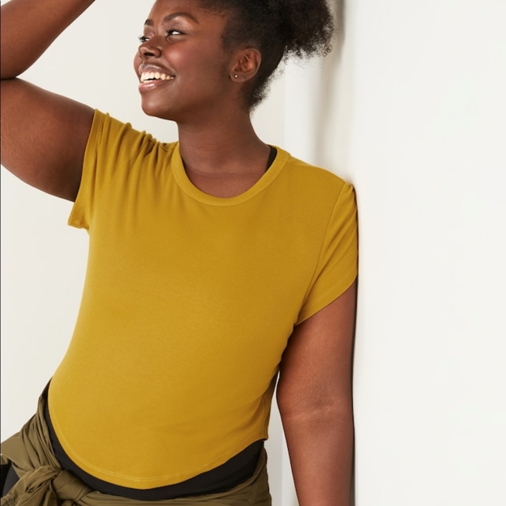 🏷️ NWT Ultralite Ribbed Cropped T-Shirt in Chartreuse XXL Tall